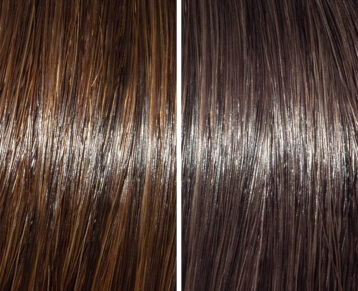 Dark brown before/after